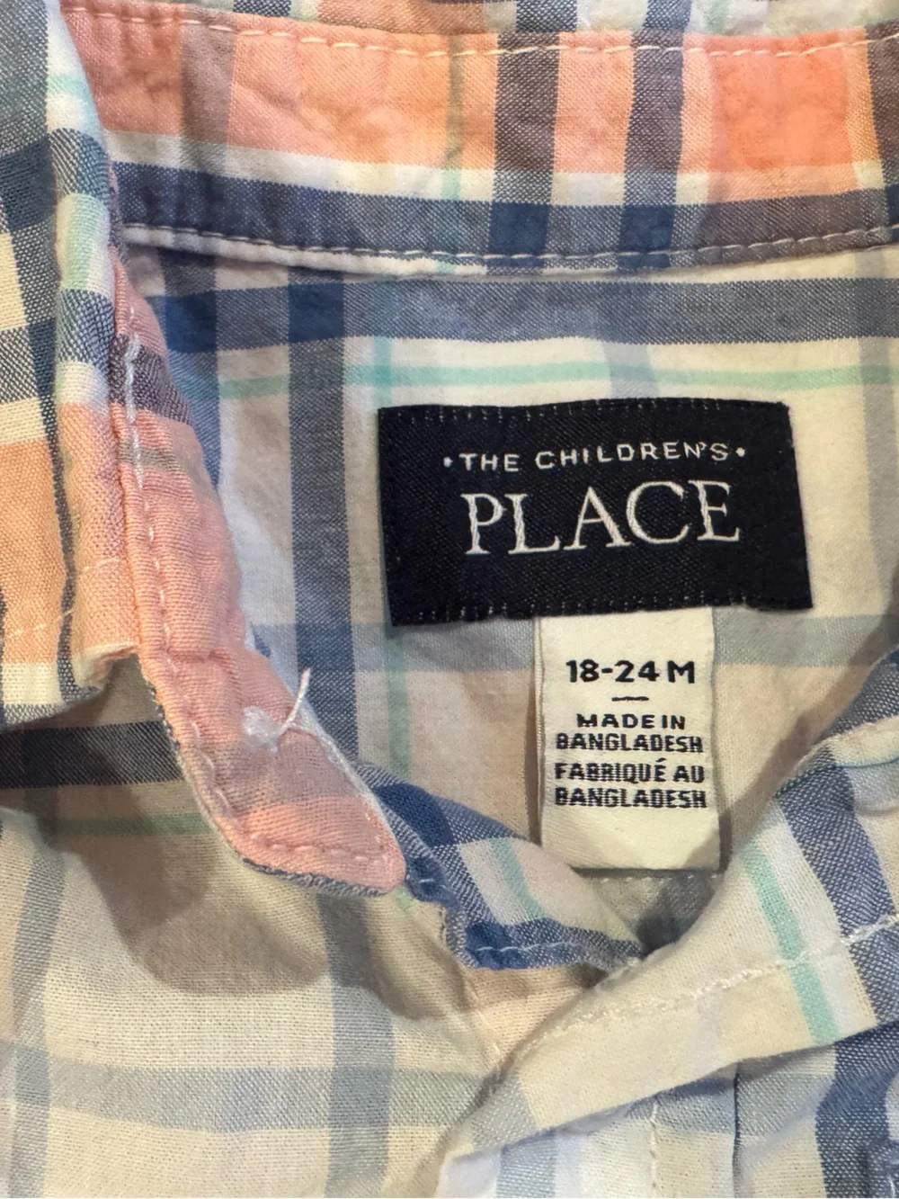 The Children's Place Coral & Navy Plaid Shirt Duo
